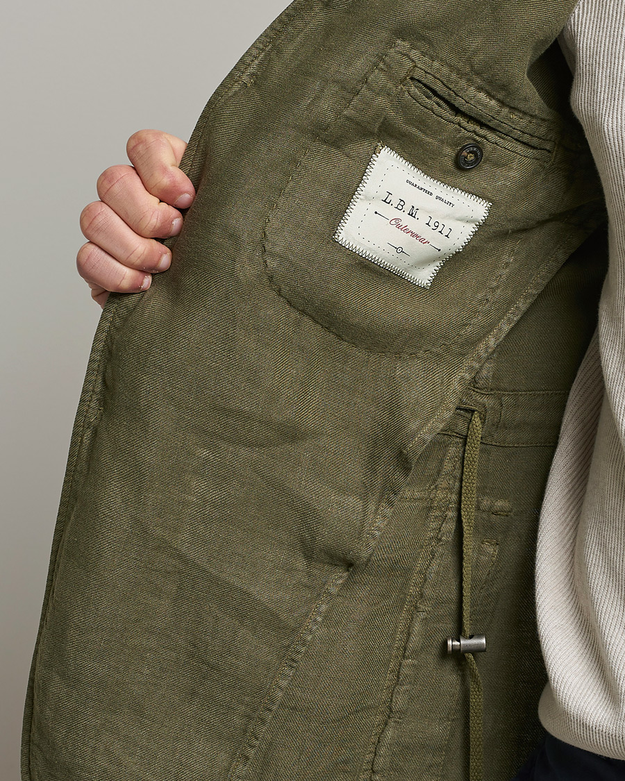 Men | Blazers | L.B.M. 1911 | Linen Safari Jacket Olive