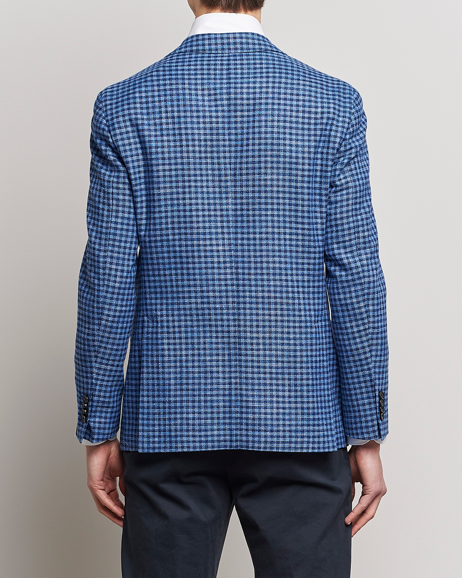 Men | Blazers | L.B.M. 1911 | Jack Regular Fit Checked Virgin Wool/Linen Blazer Blue