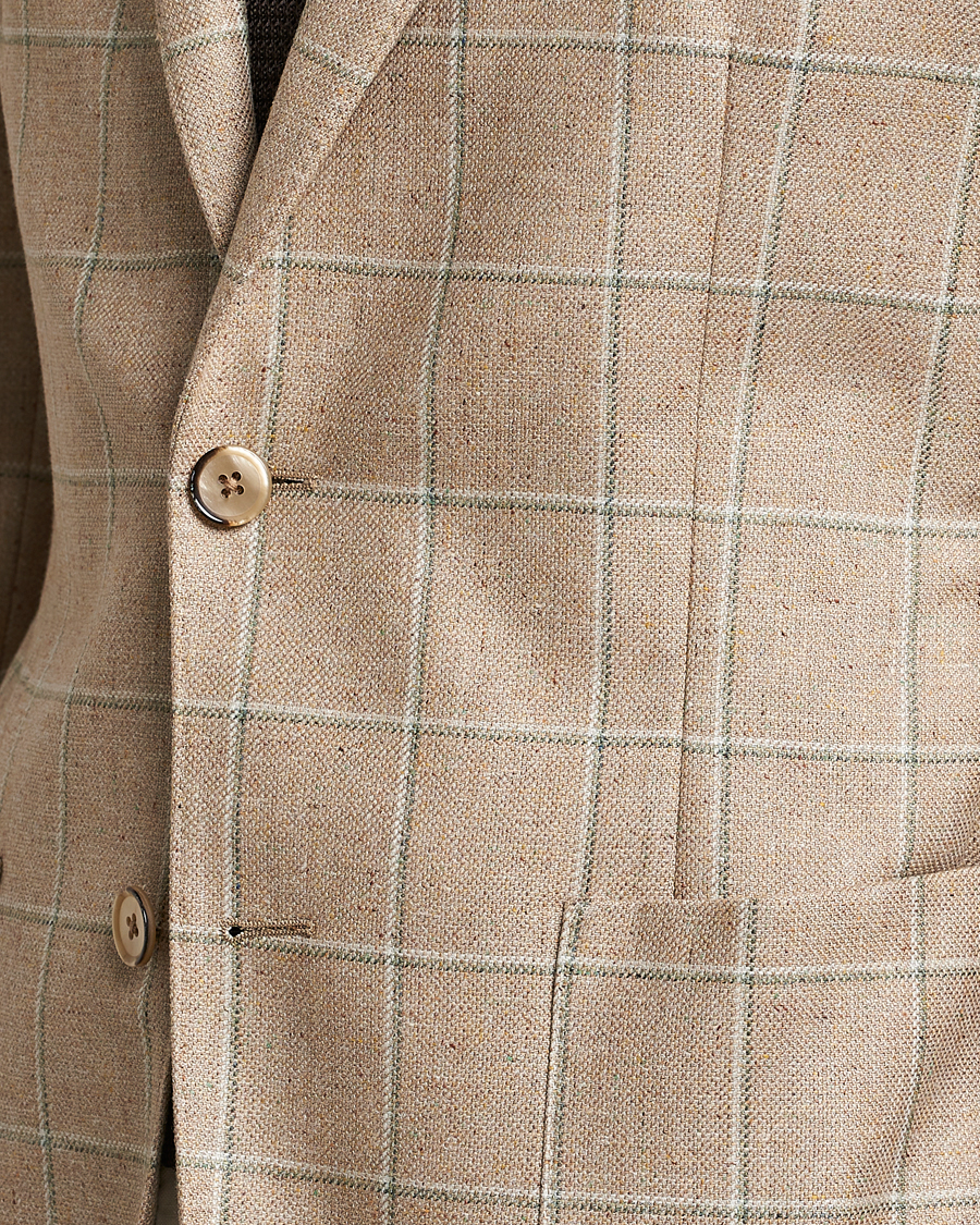 Men | Blazers | L.B.M. 1911 | Jack Regular Fit Windowpane Wool/Silk Blazer Olive