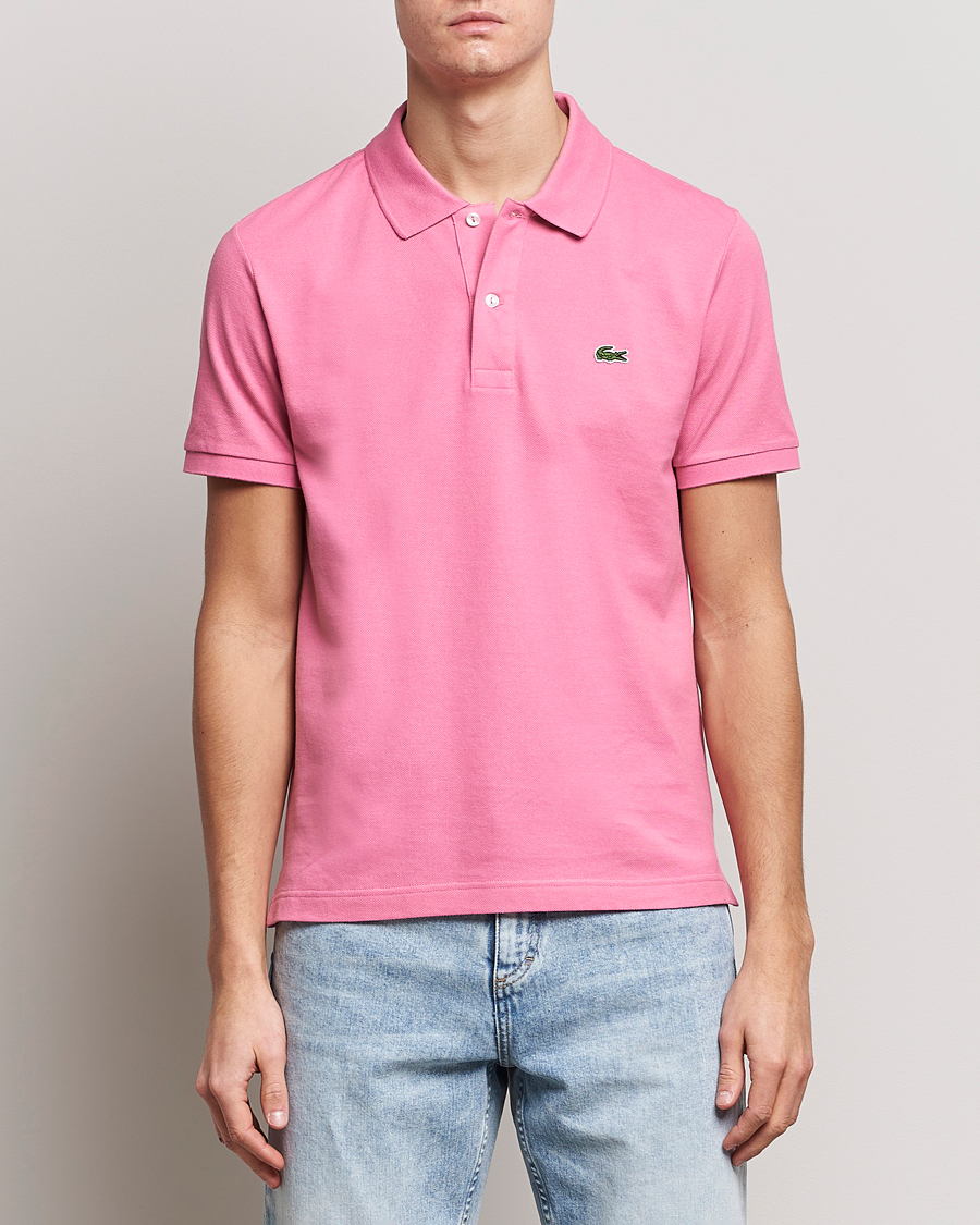 Men | Short Sleeve Polo Shirts | Lacoste | Slim Fit Polo Piké Reseda Pink