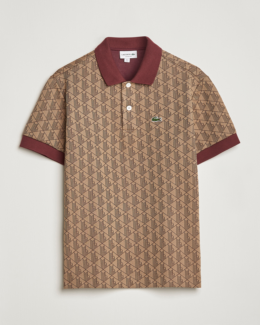Men | Polo Shirts | Lacoste | Classic Fit Monogram Polo Viennese/Expresso