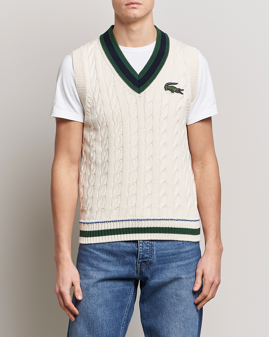 Men | Sweaters & Knitwear | Lacoste | Contrast V-Neck Vest Lapland
