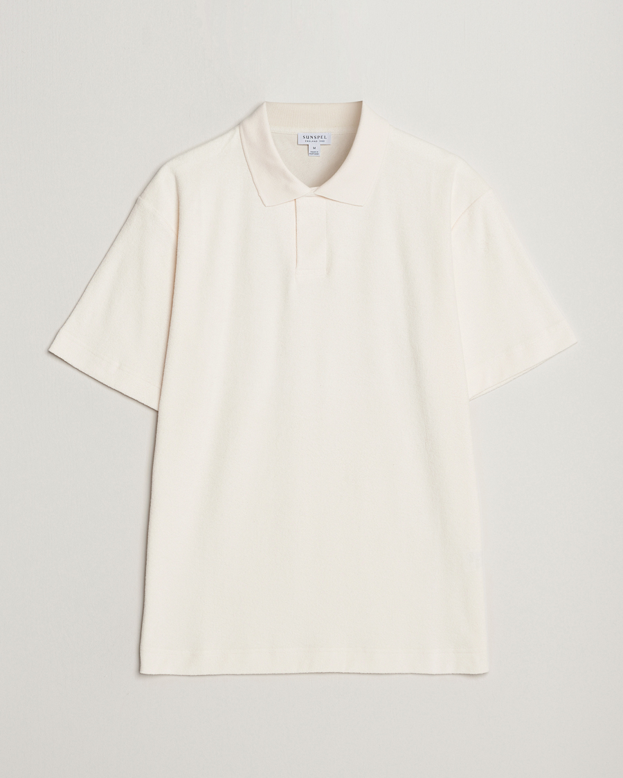 Men |  | Sunspel | Towelling Polo Shirt Archive White