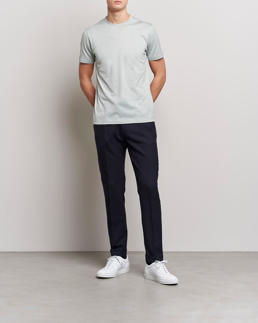 Men | T-Shirts | Sunspel | Crew Neck Cotton Tee Laurel