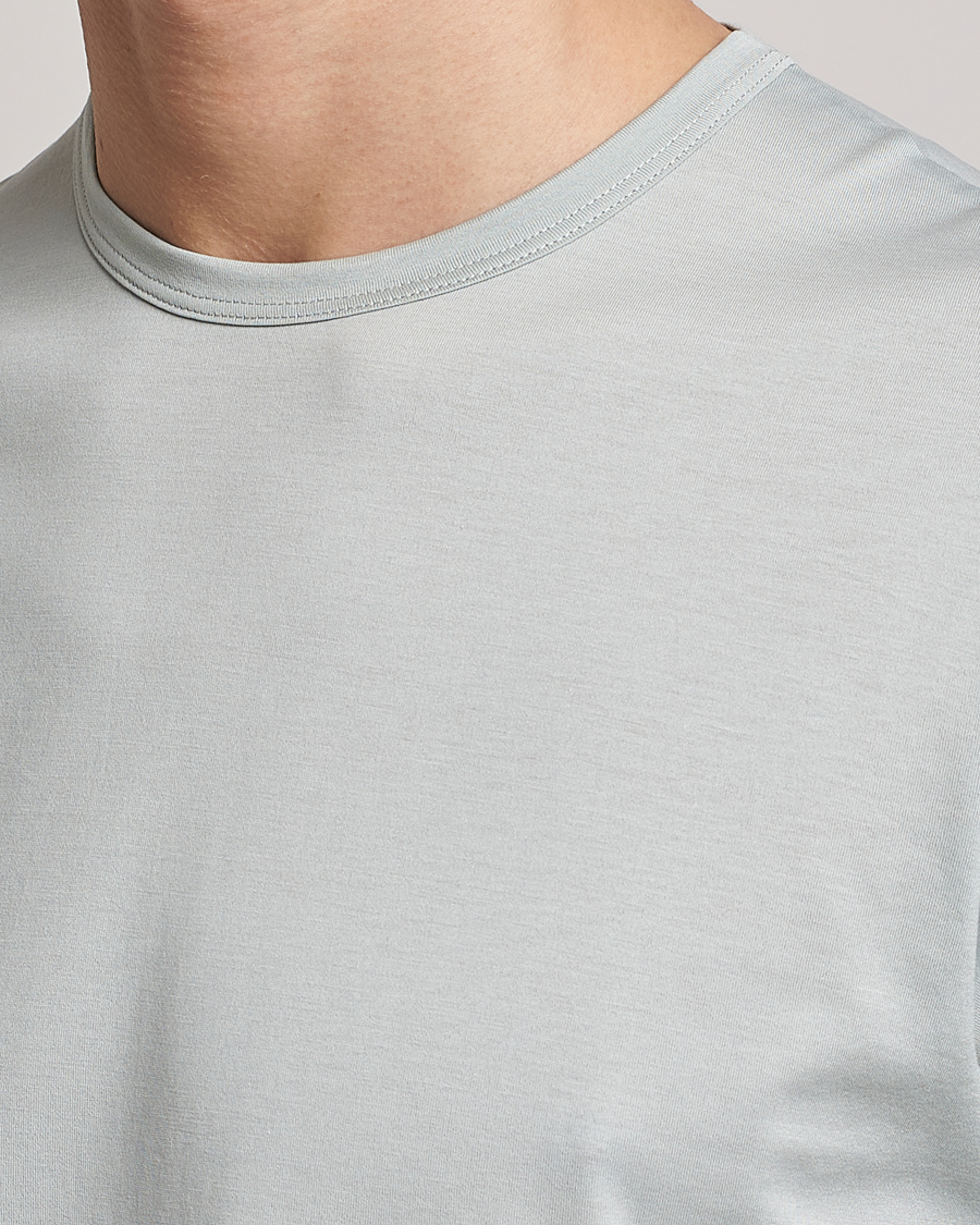 Men | T-Shirts | Sunspel | Crew Neck Cotton Tee Laurel