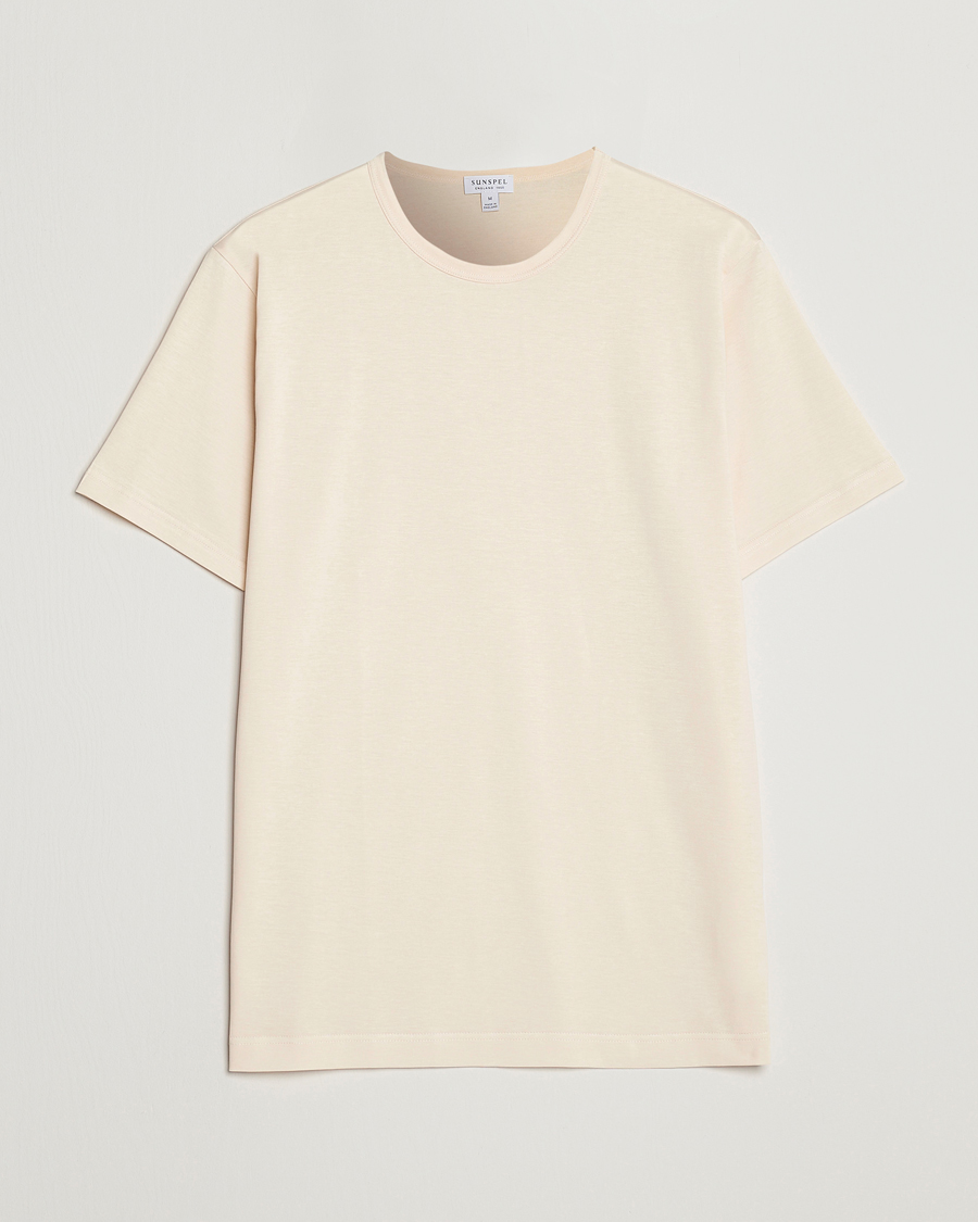 Men | T-Shirts | Sunspel | Crew Neck Cotton Tee Undyed