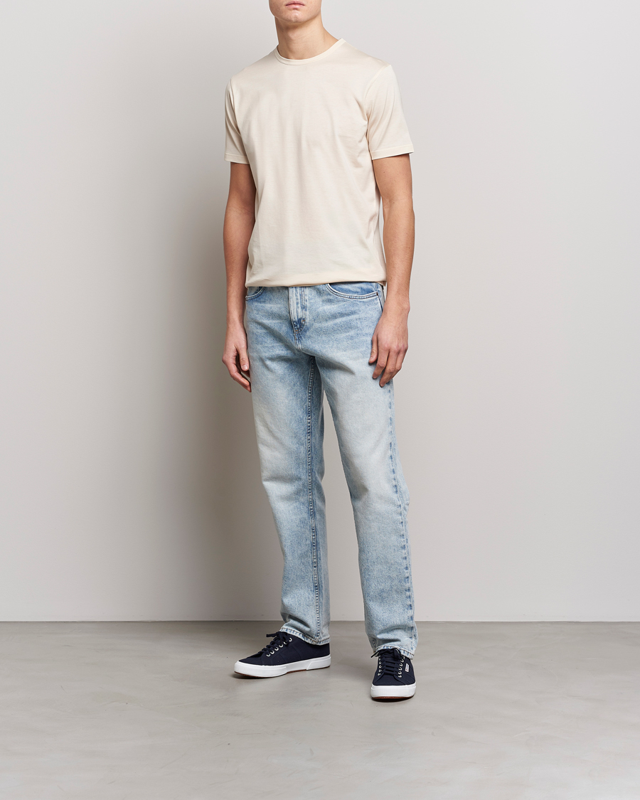 Men | T-Shirts | Sunspel | Crew Neck Cotton Tee Undyed