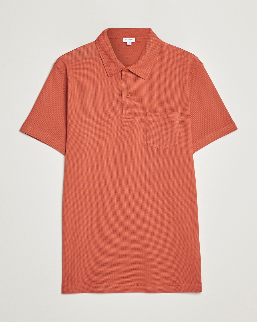 Men | Polo Shirts | Sunspel | Riviera Polo Shirt Burnt Sienna