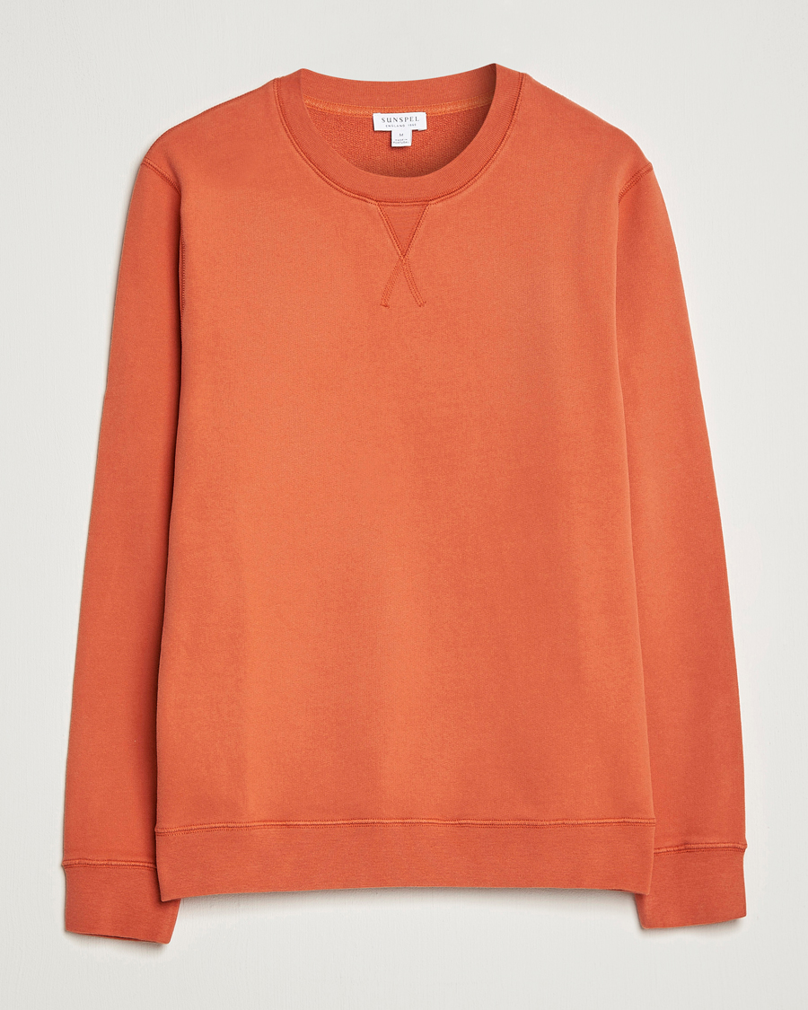 Men | Sweaters & Knitwear | Sunspel | Loopback Sweatshirt Burnt Sienna
