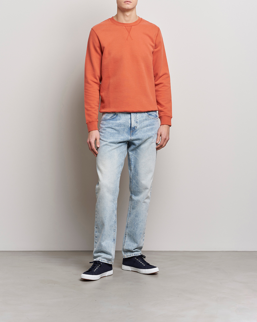 Men | Sweaters & Knitwear | Sunspel | Loopback Sweatshirt Burnt Sienna