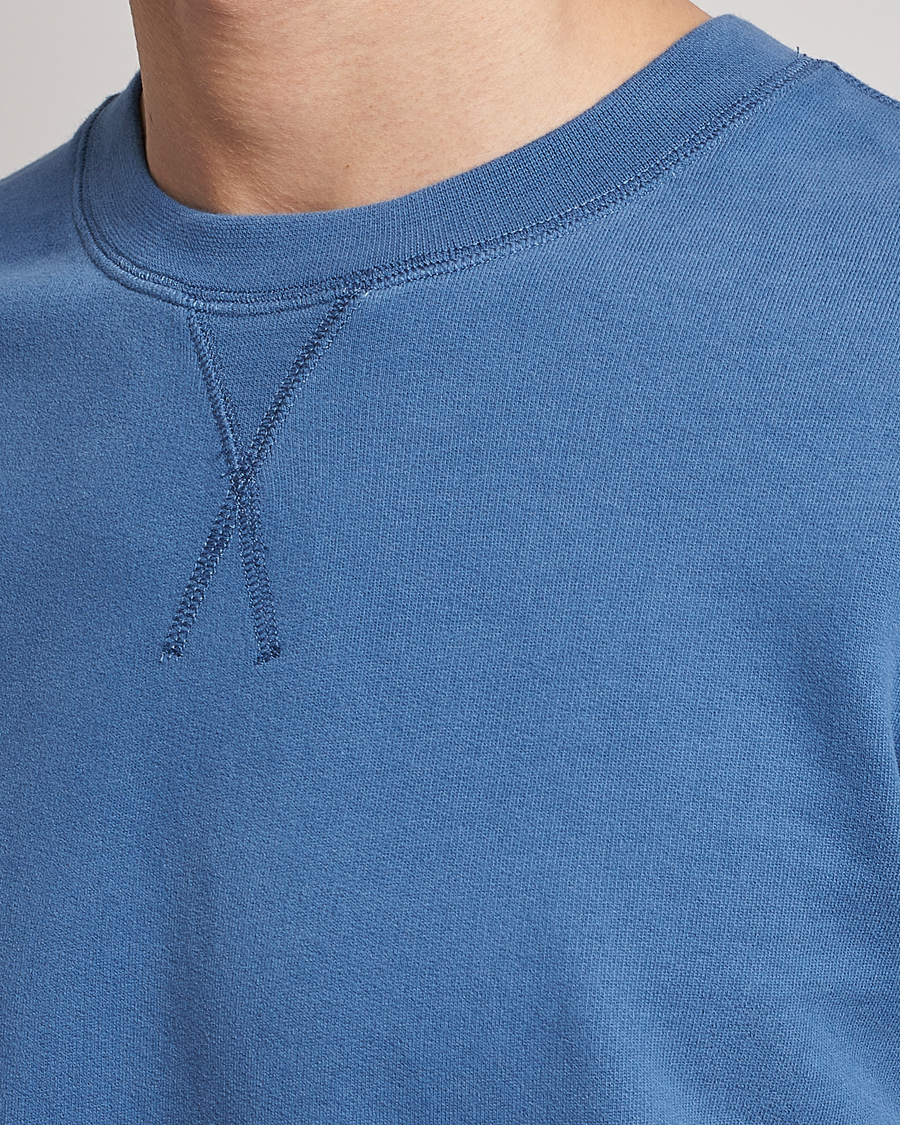 Men | Sweaters & Knitwear | Sunspel | Loopback Sweatshirt Blue Stone