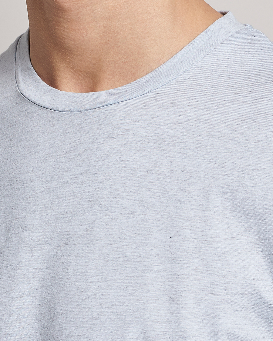 Men | T-Shirts | Sunspel | Riviera Organic Tee Pastel Blue Melange