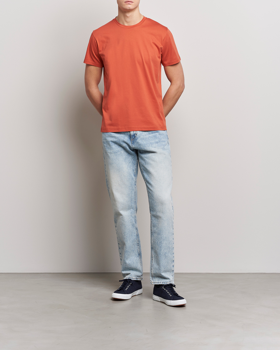 Men | T-Shirts | Sunspel | Riviera Organic Tee Burnt Sienna