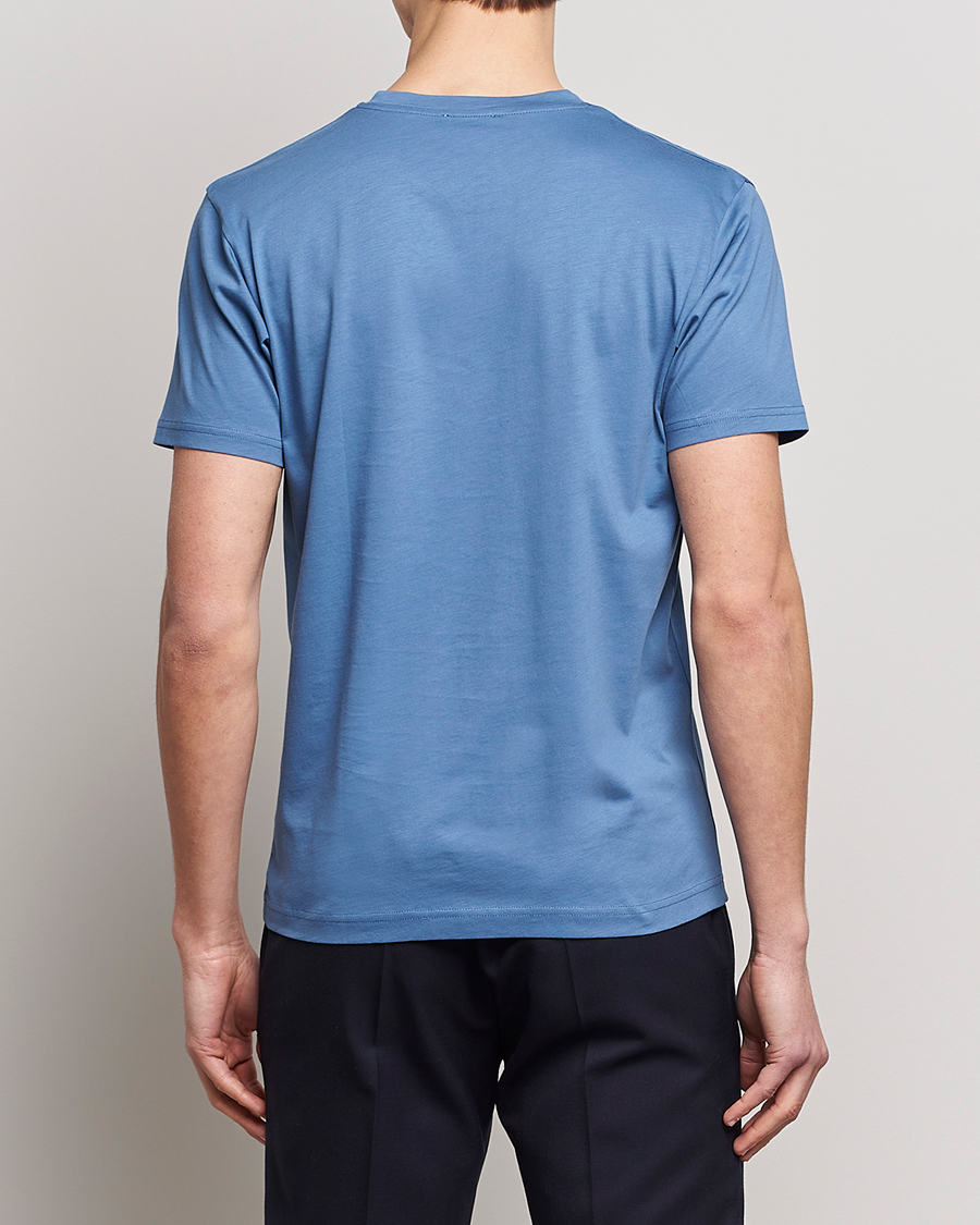 Men | T-Shirts | Sunspel | Riviera Organic Tee Blue Stone