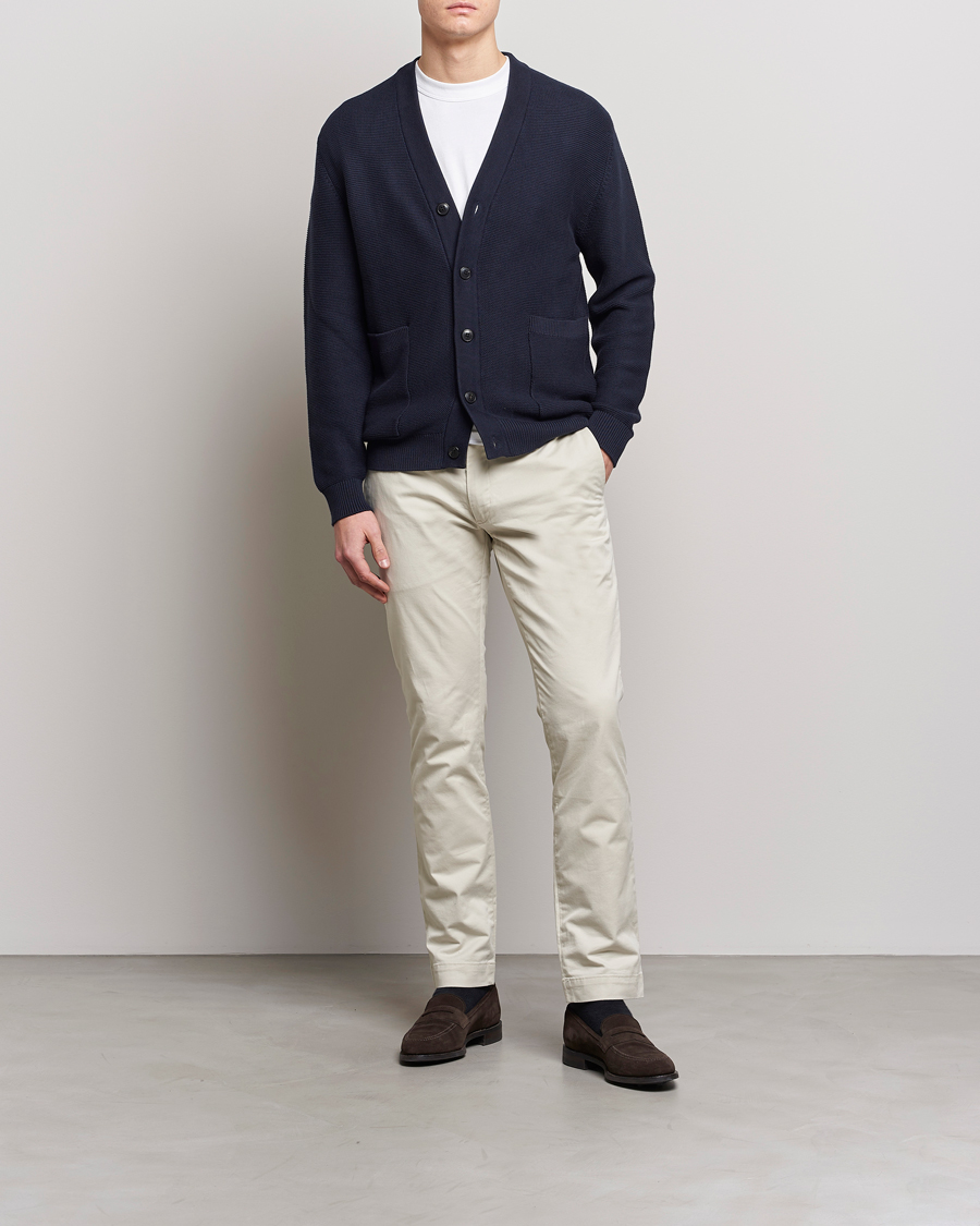 Men | Sweaters & Knitwear | Sunspel | Garter Cotton Knit Cardigan Navy