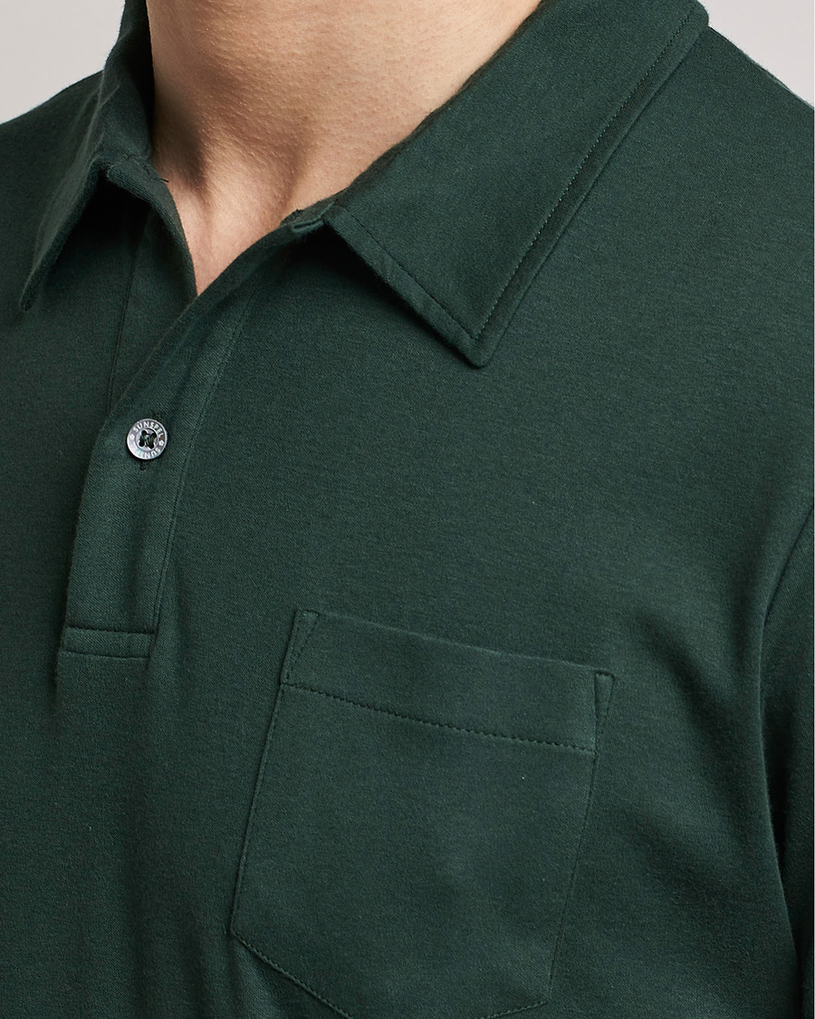 Men | Polo Shirts | Sunspel | Sea Island Jersey Riviera Polo Seaweed