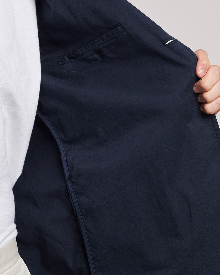 Men | Blazers | Sunspel | Cotton Stretch Jacket Navy