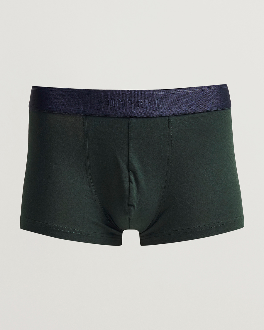 Men | Underwear & Socks | Sunspel | Cotton Stretch Trunk Seaweed