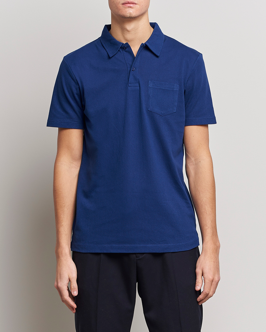 Men |  | Sunspel | Riviera Polo Shirt Space Blue