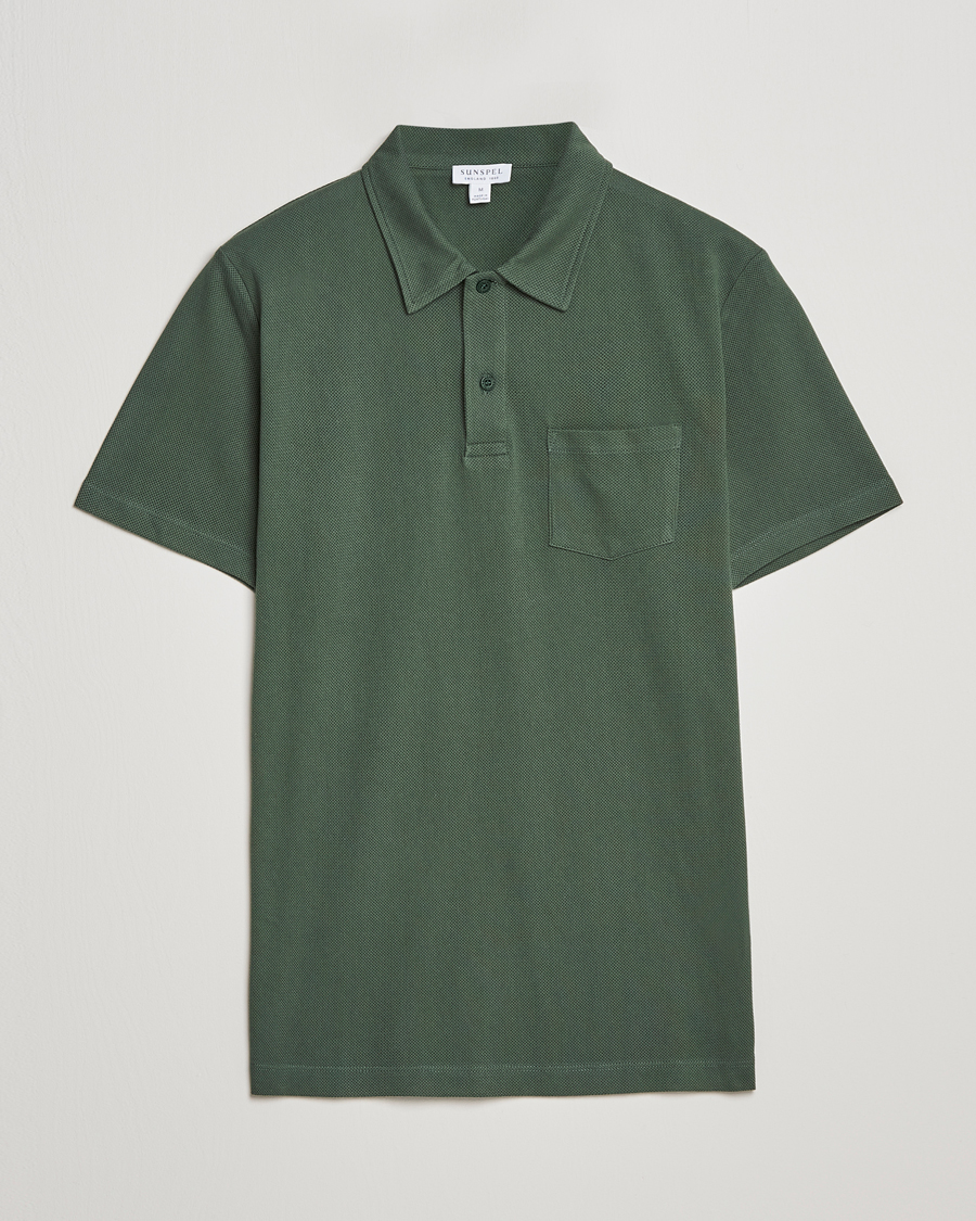 Men | Polo Shirts | Sunspel | Riviera Polo Shirt Dark Green