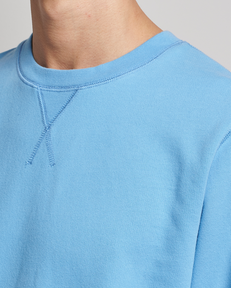 Men | Sweaters & Knitwear | Sunspel | Loopback Sweatshirt Ocean Blue