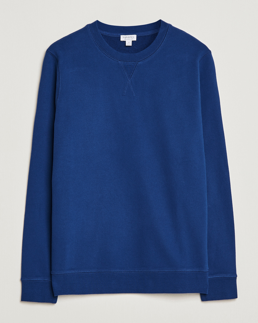 Men | Sweaters & Knitwear | Sunspel | Loopback Sweatshirt Space Blue