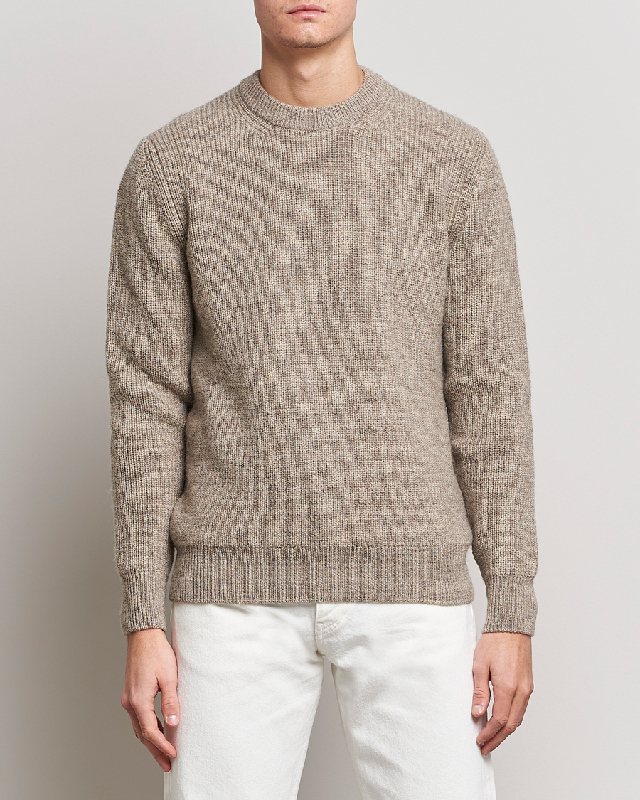Men | Sweaters & Knitwear | Sunspel | Luxury British Wool Jumper Natural Oatmeal