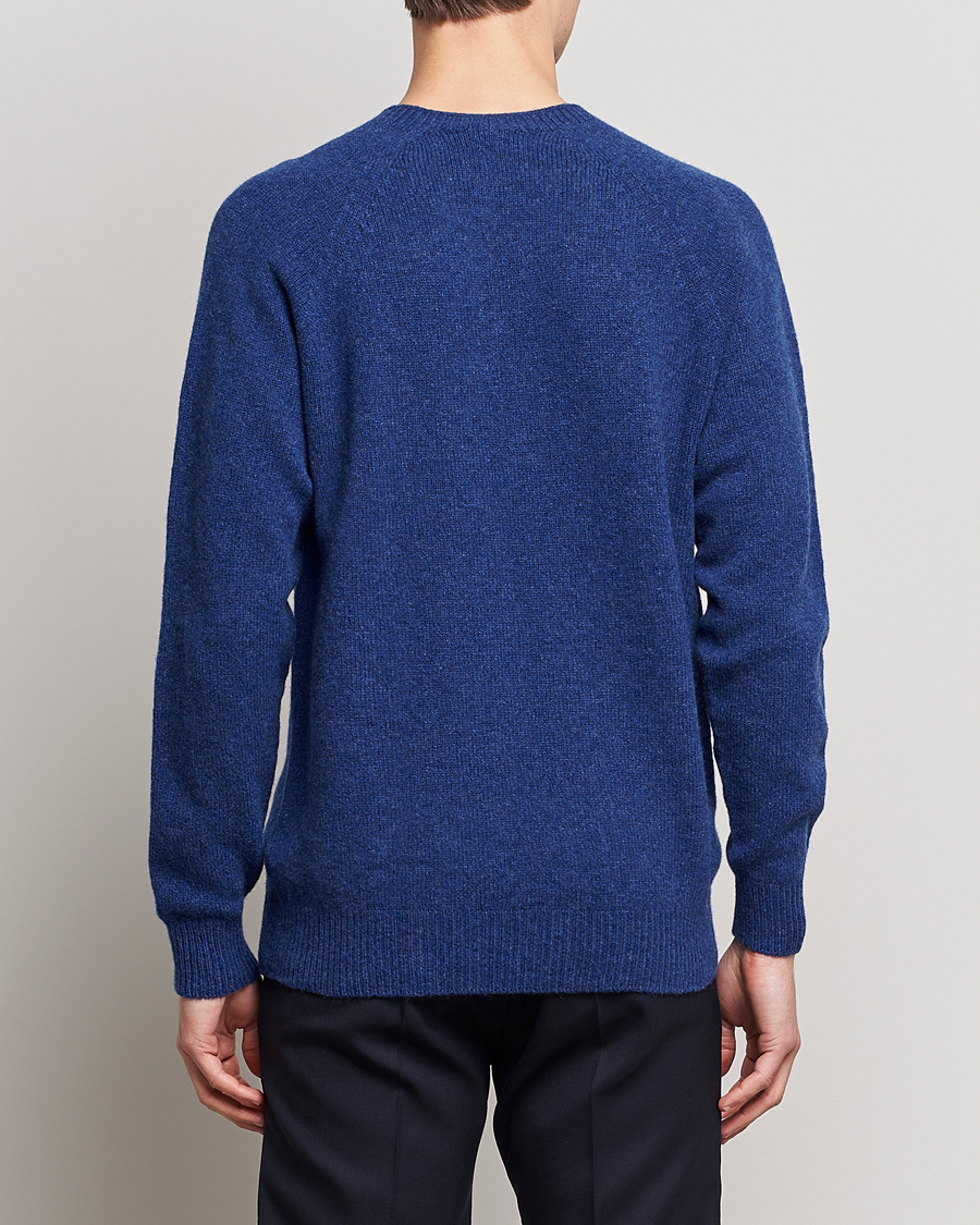Men | Sweaters & Knitwear | Sunspel | Lambswool Crewneck Space Blue