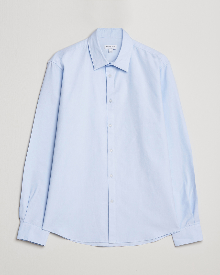Men | Shirts | Sunspel | Casual Oxford Shirt Light Blue