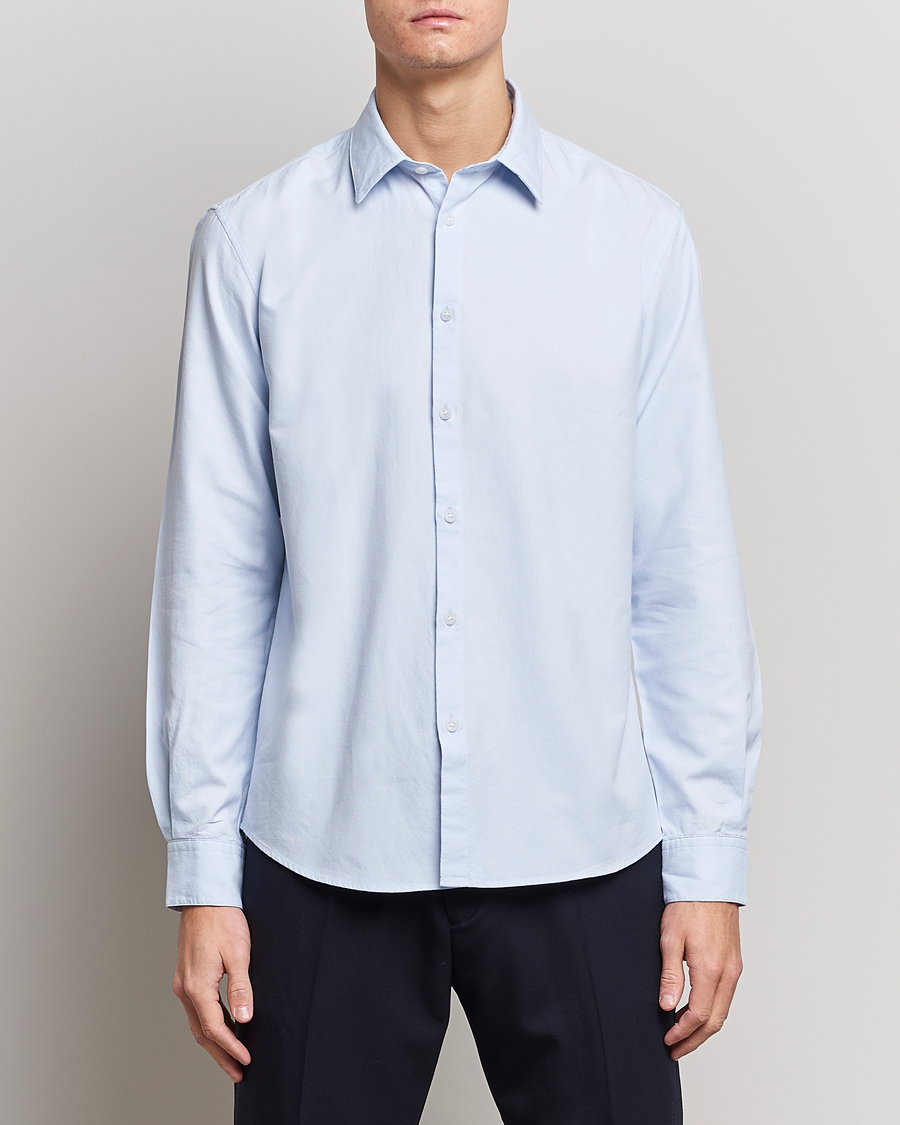 Men | Shirts | Sunspel | Casual Oxford Shirt Light Blue