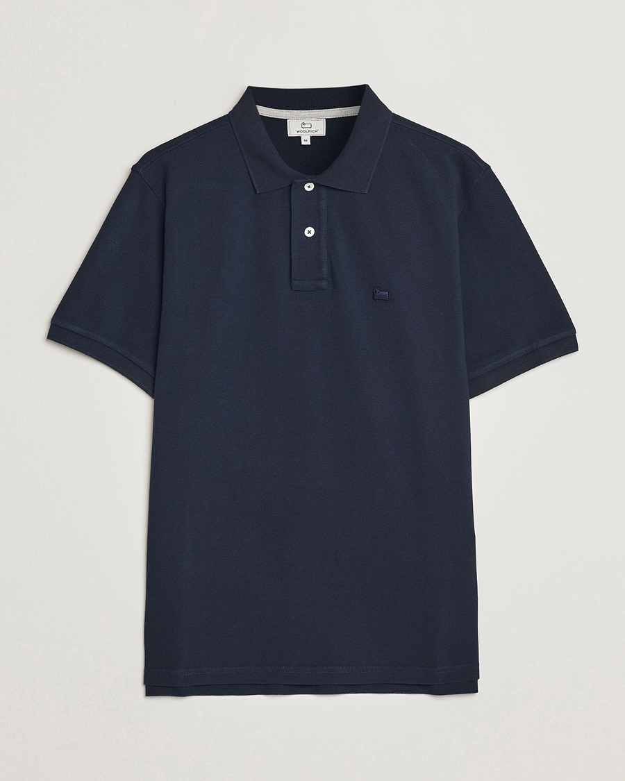 Men | Polo Shirts | Woolrich | Classic American Polo Melton Blue