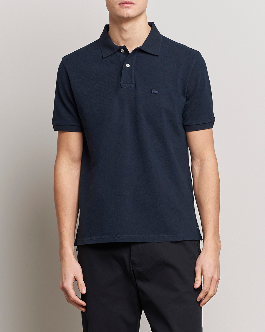Men | Polo Shirts | Woolrich | Classic American Polo Melton Blue