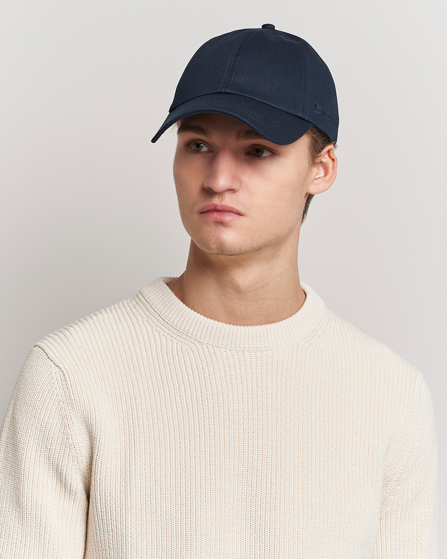 Men | Woolrich Logo Baseball Cap Melton Blue | Woolrich | Logo Baseball Cap Melton Blue