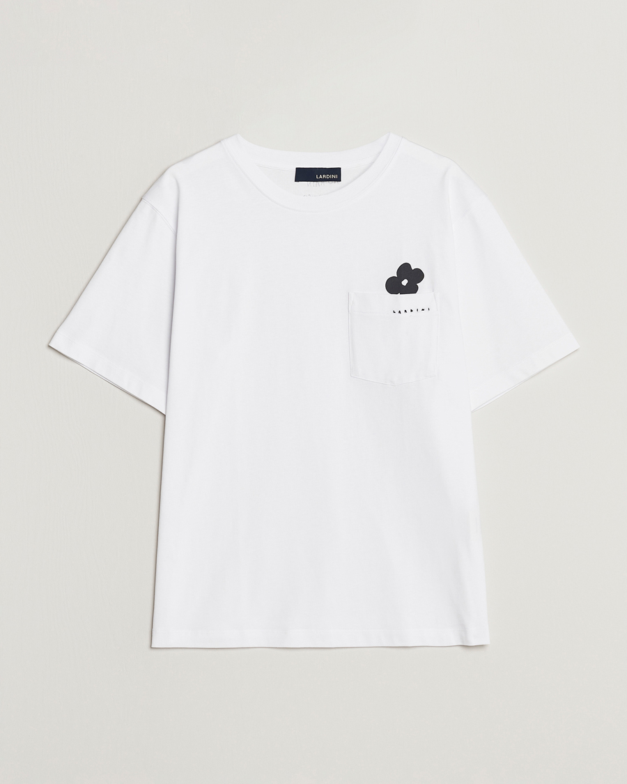 Men | T-Shirts | Lardini | Fiore Tasca Printet Logo T-Shirt White