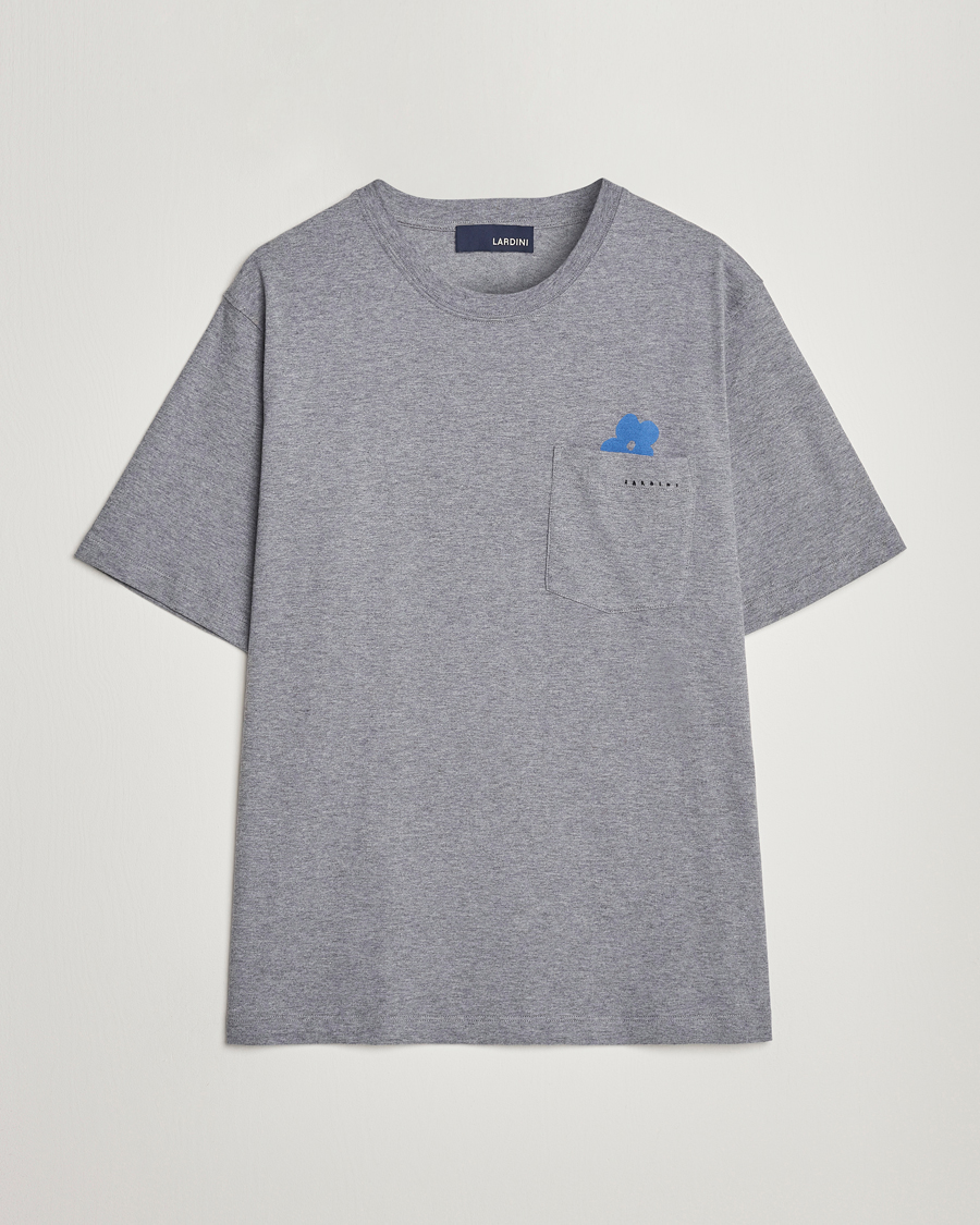 Men | T-Shirts | Lardini | Fiore Tasca Printet Logo T-Shirt Grey