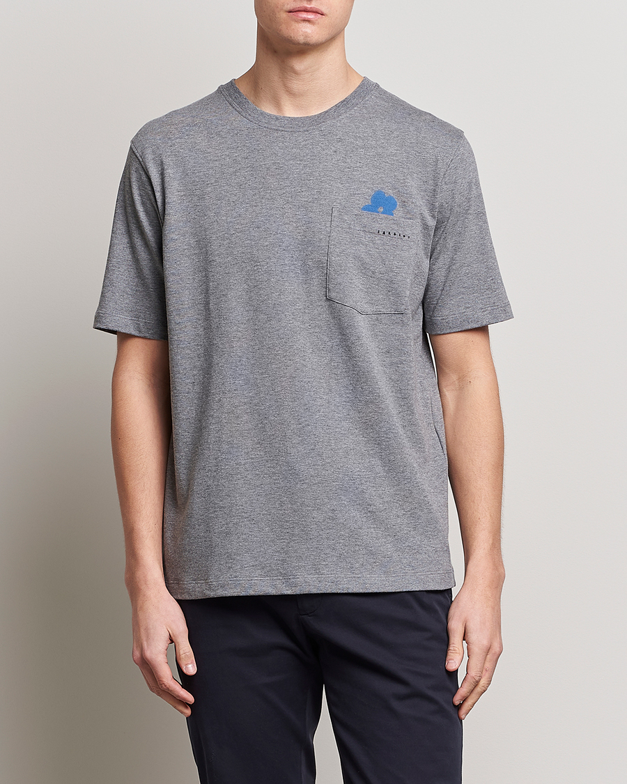 Men |  | Lardini | Fiore Tasca Printet Logo T-Shirt Grey