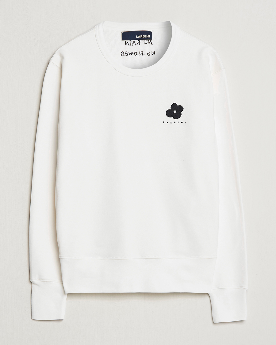 Men | Sweaters & Knitwear | Lardini | Cotton Embroidery Logo Sweatshirt White