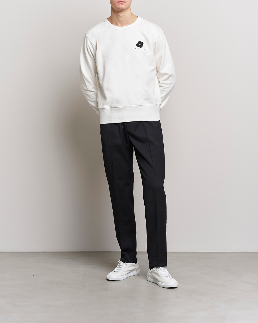 Men | Sweaters & Knitwear | Lardini | Cotton Embroidery Logo Sweatshirt White