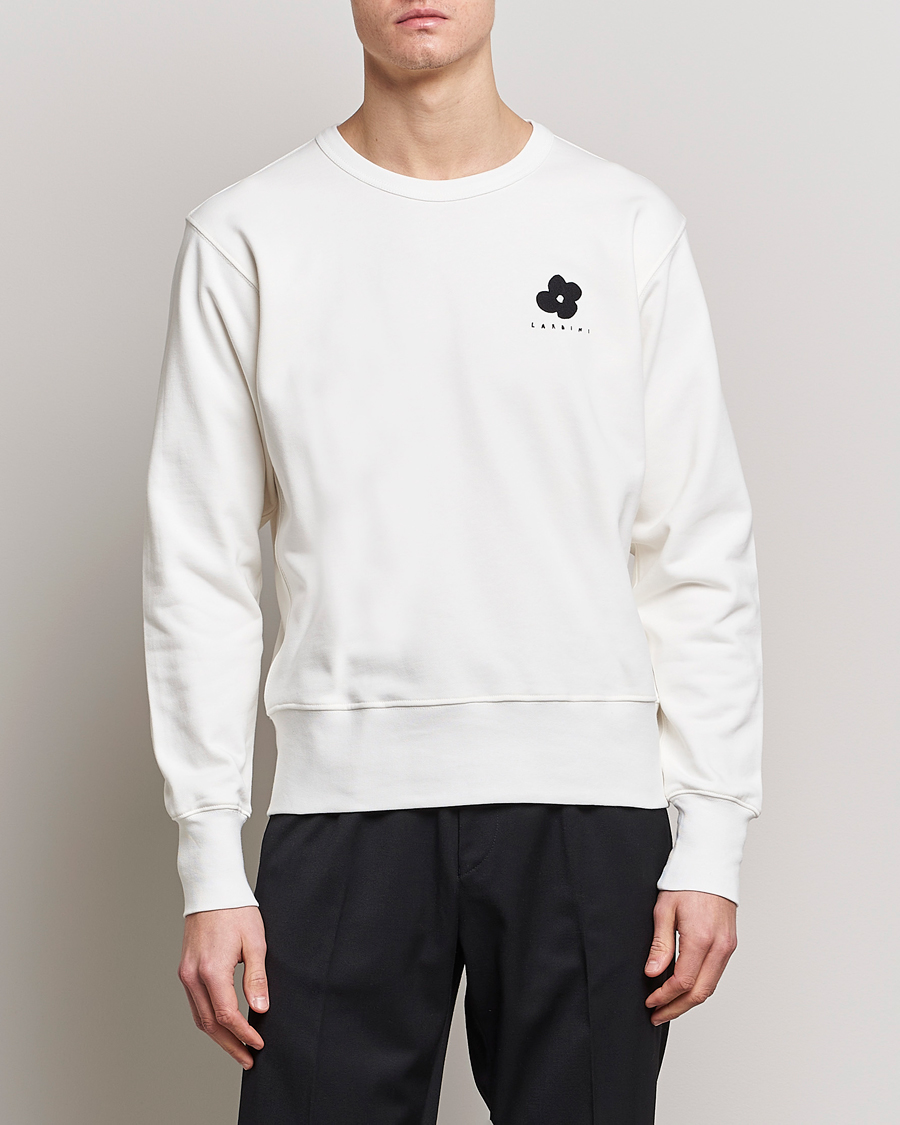 Men |  | Lardini | Cotton Embroidery Logo Sweatshirt White