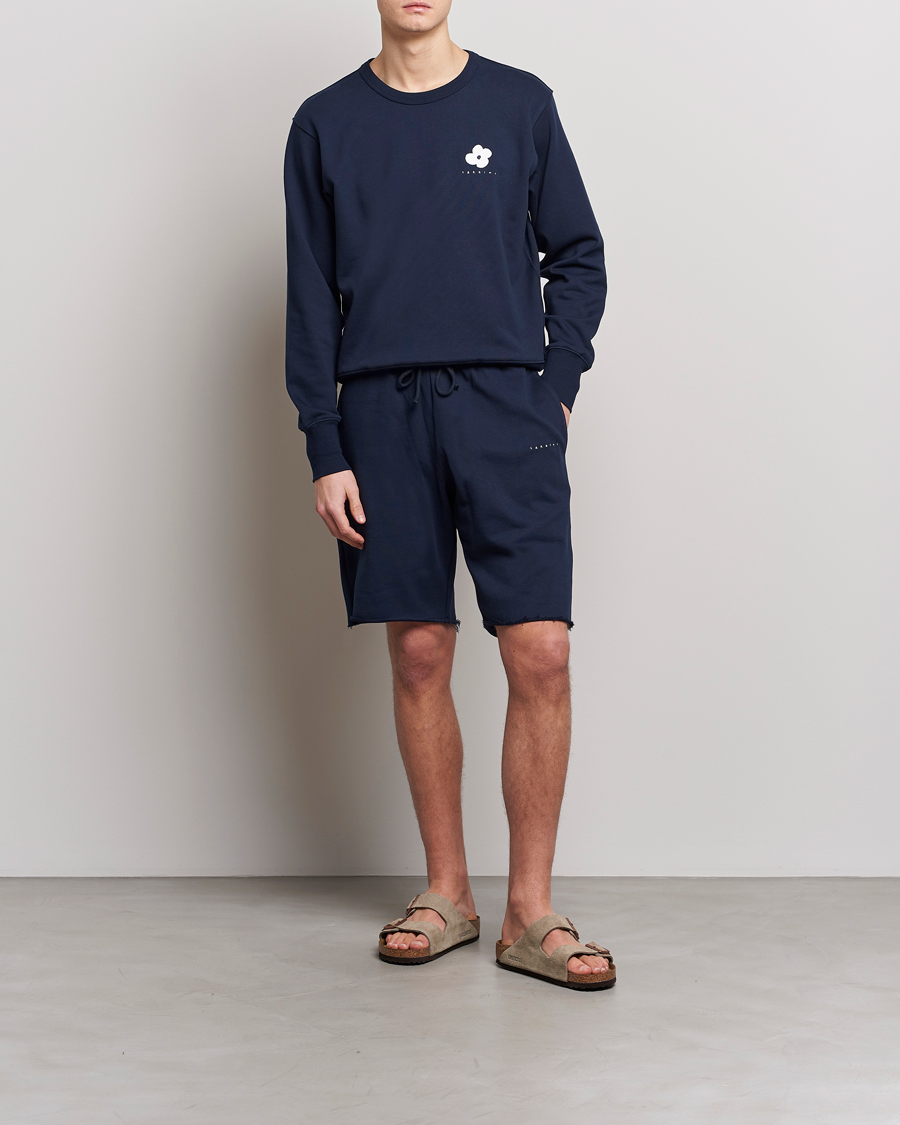 Men | Shorts | Lardini | Cotton Embroidery Shorts Navy