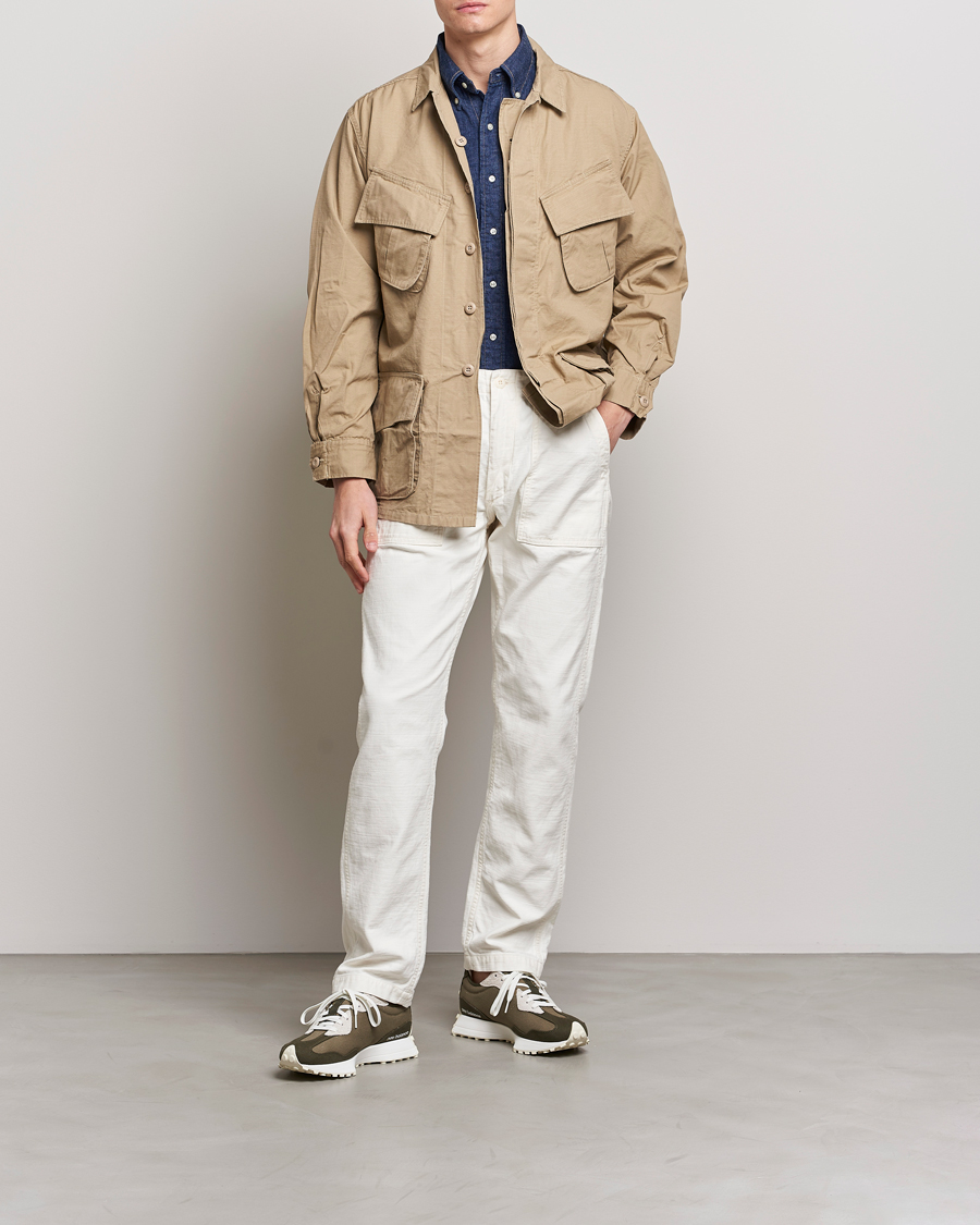 Men | Trousers | orSlow | Slim Fit Original Sateen Fatigue Pants Ecru