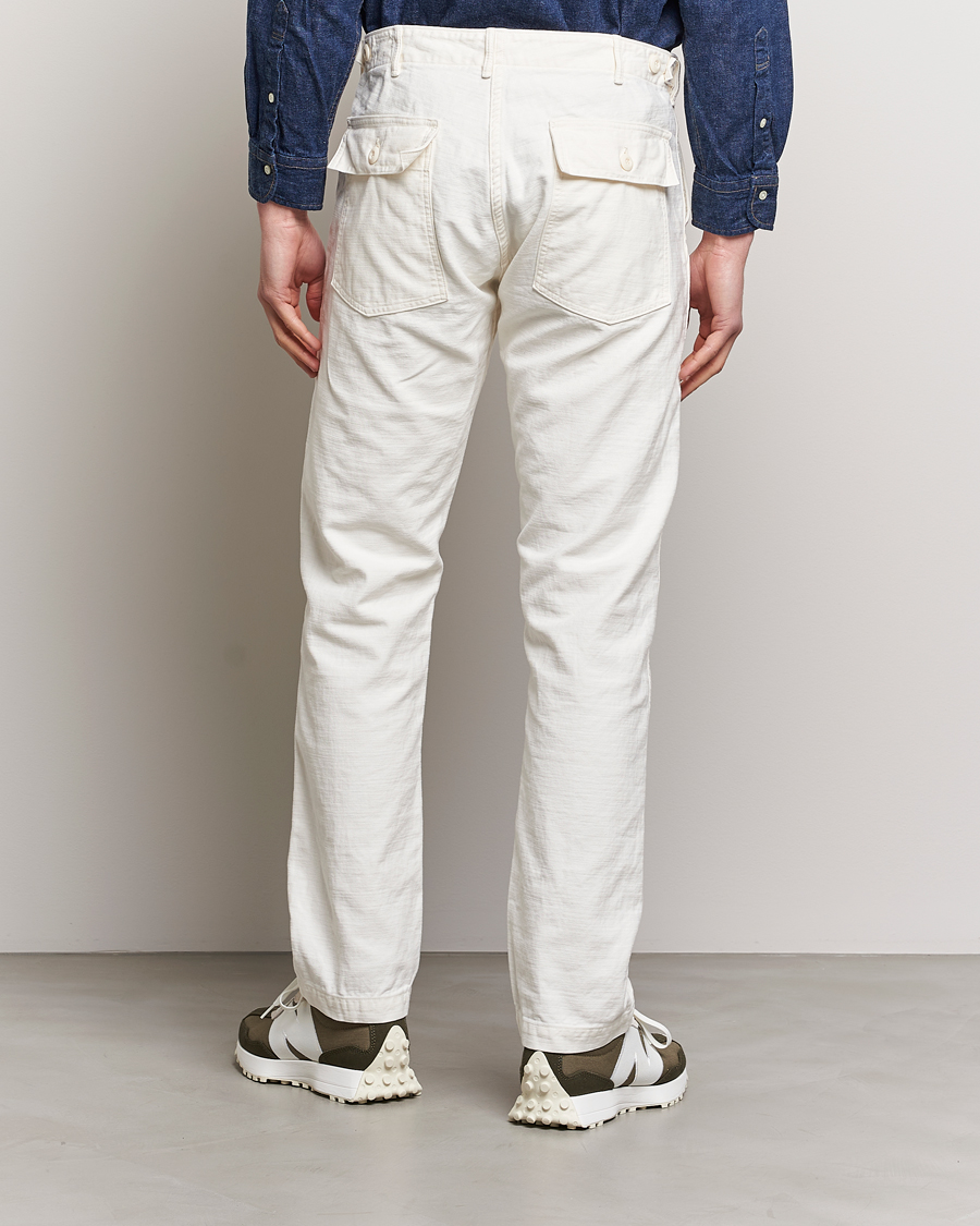 Men | Trousers | orSlow | Slim Fit Original Sateen Fatigue Pants Ecru