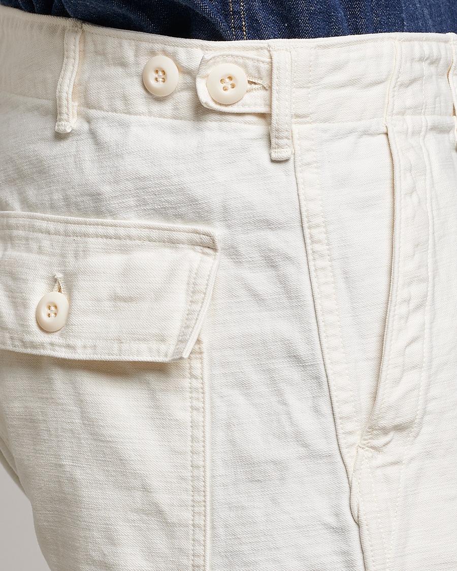 Men | Trousers | orSlow | Slim Fit Original Sateen Fatigue Pants Ecru