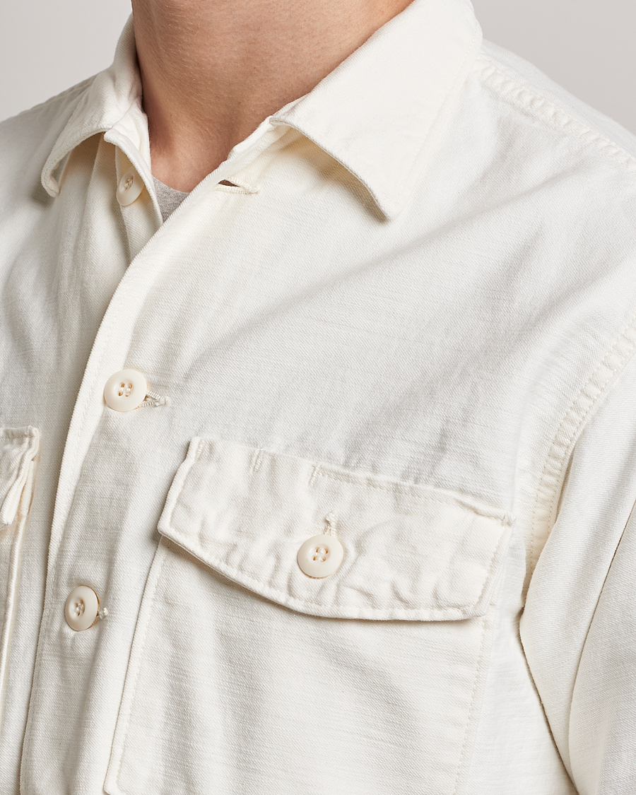 Men | Shirts | orSlow | Cotton Sateen US Army Overshirt Ecru