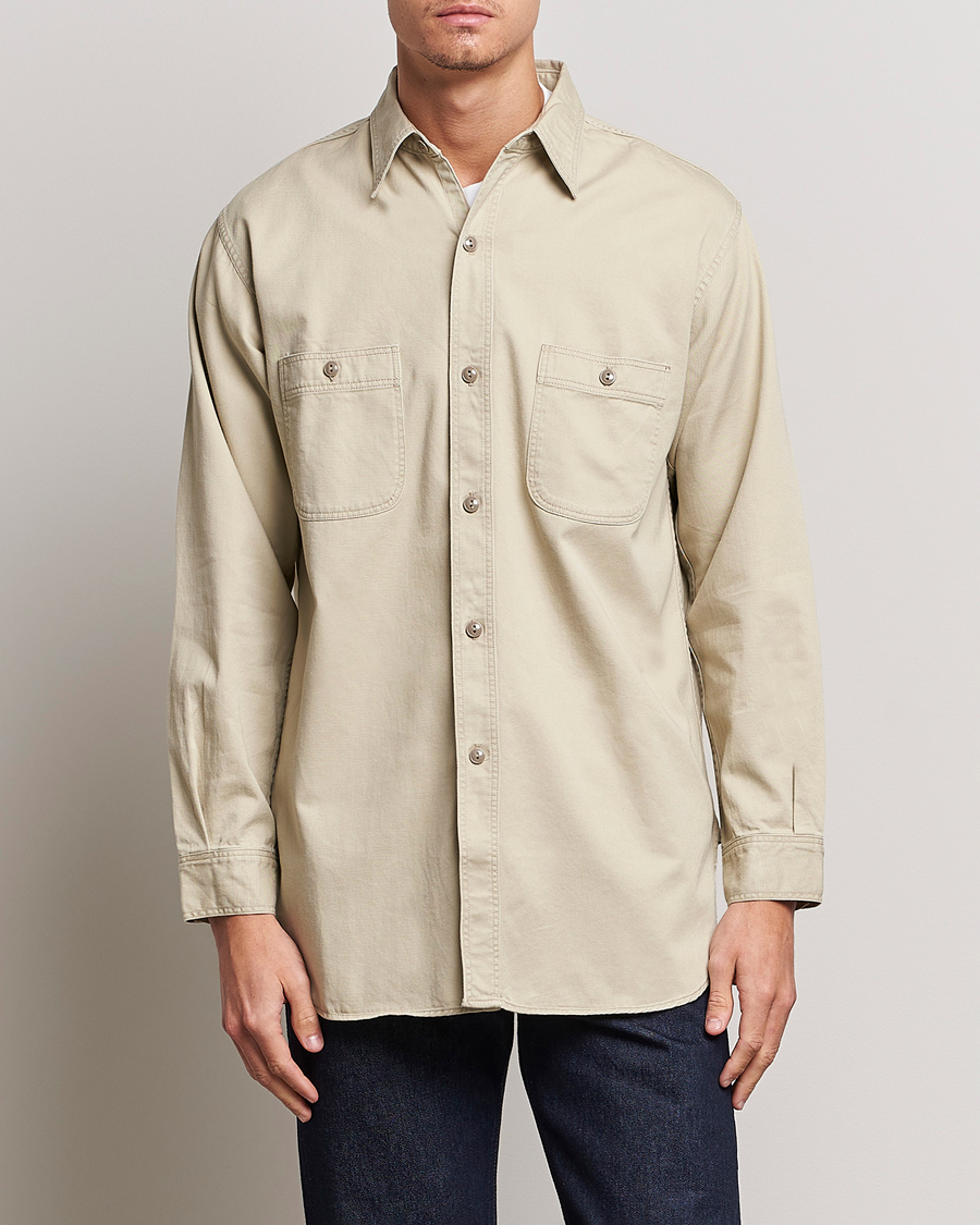 Men | Overshirts | orSlow | Twill Vintage Work Shirt Beige
