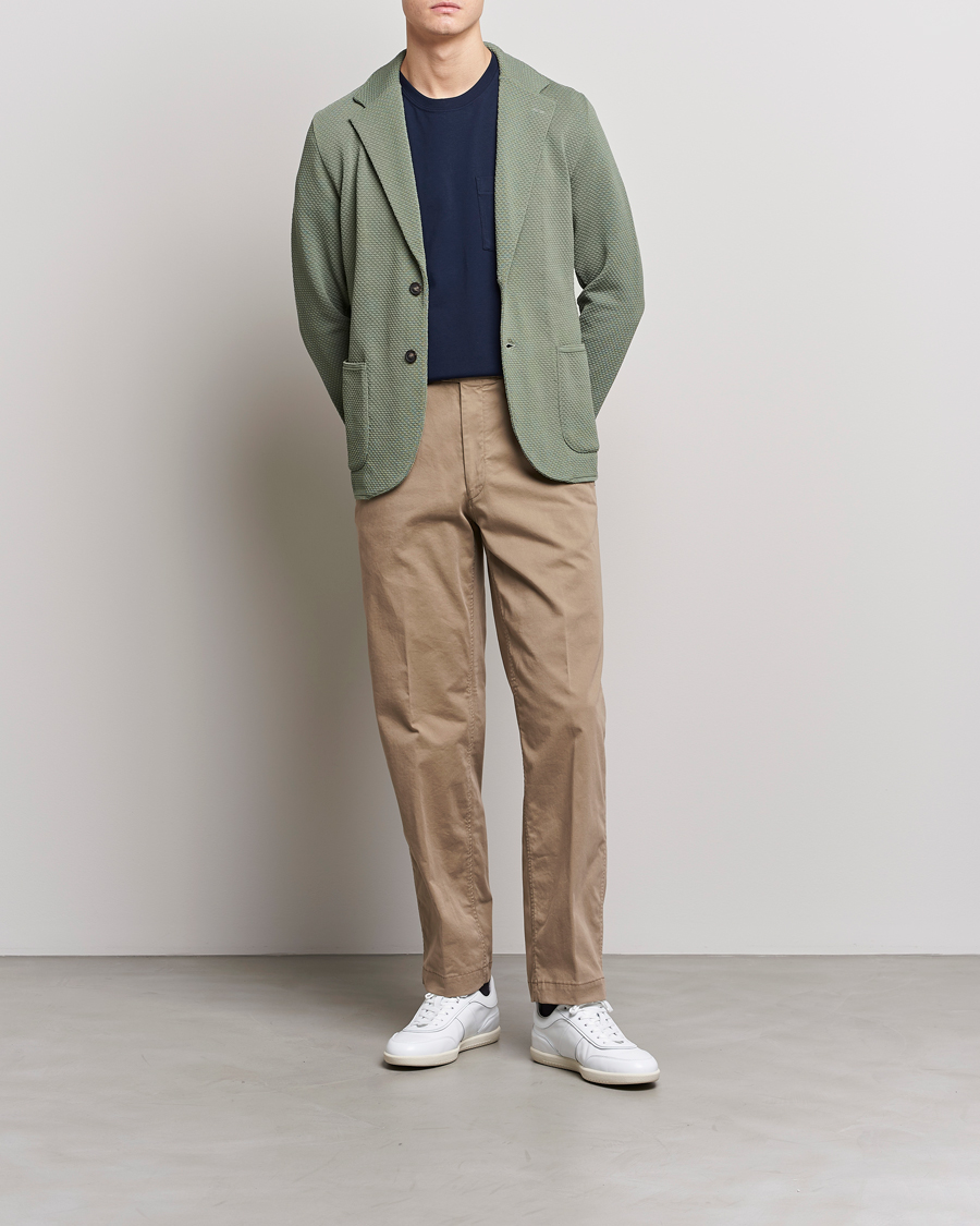 Men | Blazers | Lardini | Knitted Structure Cotton Blazer Soft Green