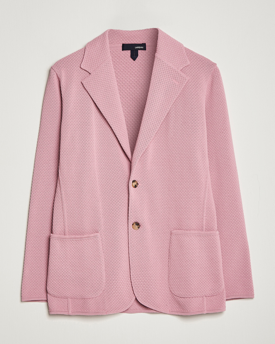 Men | Blazers | Lardini | Knitted Structure Cotton Blazer Soft Pink
