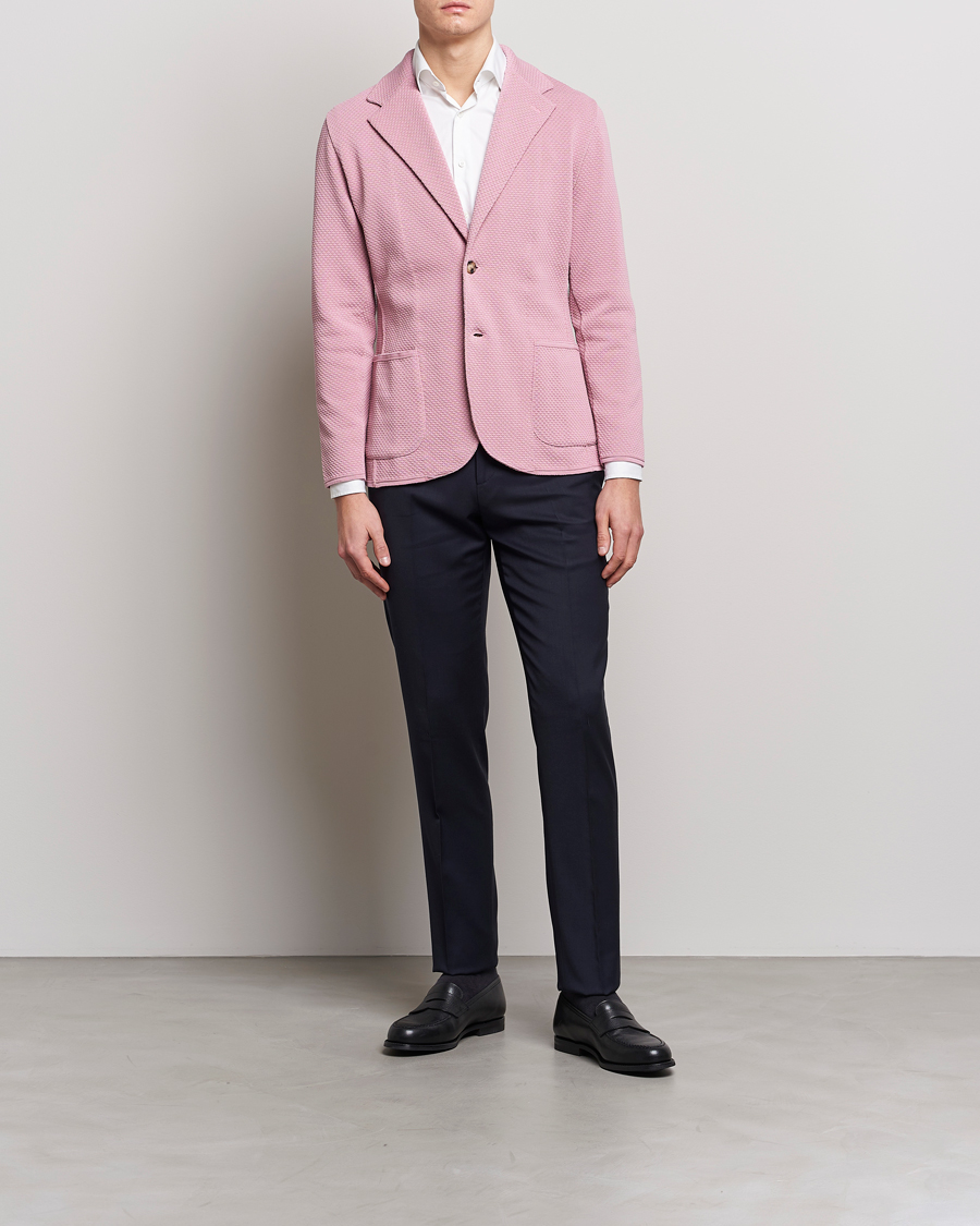 Men | Blazers | Lardini | Knitted Structure Cotton Blazer Soft Pink