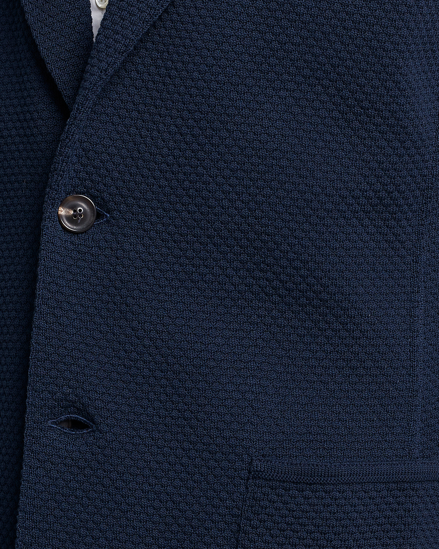 Men | Blazers | Lardini | Knitted Structure Cotton Blazer Navy