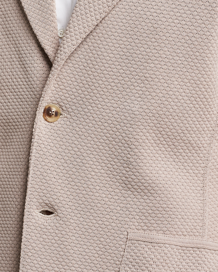 Men | Blazers | Lardini | Knitted Structure Cotton Blazer Beige